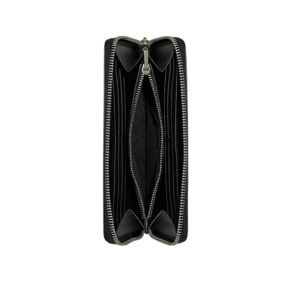 Coach Black Embossed Accordion Zip Around Wallet NWT - Picture 2 of 2